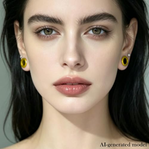 14G-00G Double Flare Screw On Gauges Tunnels Plugs Stretching Set Kit 316L Surgical Steel Gauges Tunnel Plug for Ears Size 16G 12G 10G 8G 6G 4G 2G 0G 00G Women Men - color: Gold Tone-14G-00G