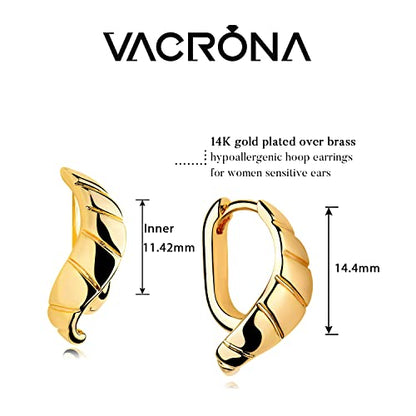 Cubic Zirconia Huggie Earrings 14k Gold Plated Tiny Earrings Small Huggie Hoop Earrings Simple Lightweight Hoops Gift for Women - color: Ribbon