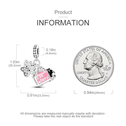 MULA 925 Sterling Silver Charms for Bracelets and Necklace Family Pendants | Airplane Travel Dangle Beads Family Tree Jewelry Charms for Women - color: Pet Bag