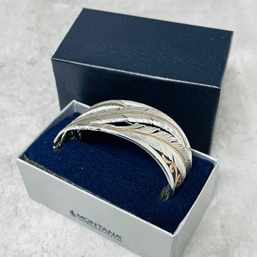 Montana Silversmiths Made in the USA Western Lifestyle Women's Cuff Bracelet - style: Wind Dancer Pierced Feather