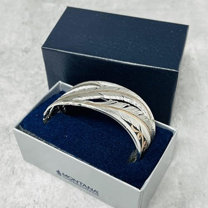 Montana Silversmiths Made in the USA Western Lifestyle Women's Cuff Bracelet - style: Wind Dancer Pierced Feather