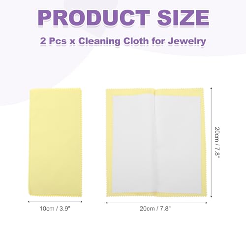 PATIKIL 7.9"x7.9" Jewelry Cleaning Cloth, 2 Pack Double-Sided Fleece Polishing Cloth for Gold, Silver and Jewelry, Yellow - color: Yellow, size: 7.9"x7.9"