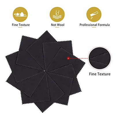 CATIFLIN 100pcs Premium Jewelry Cleaning Cloth, Silver Polishing Cloth Individually Wrapped, for Sterling Silver, Gold, Brass, Silverware, Coin, Ring, Watch and More (Black, 3.15" x 3.15") - color: Black