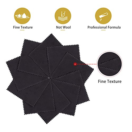 CATIFLIN 100pcs Premium Jewelry Cleaning Cloth, Silver Polishing Cloth Individually Wrapped, for Sterling Silver, Gold, Brass, Silverware, Coin, Ring, Watch and More (Black, 3.15" x 3.15") - color: Black