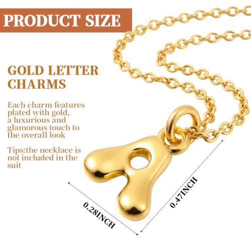 Tondiamo Gold Bubbled Charm for Jewelry Making Gold Letter Charm A- Z Alphabet Pendant Letters 3D Bubble Glitter Trendy Chunky Initial Alphabet for Women DIY Craft Bracelet Necklace - style: Style C