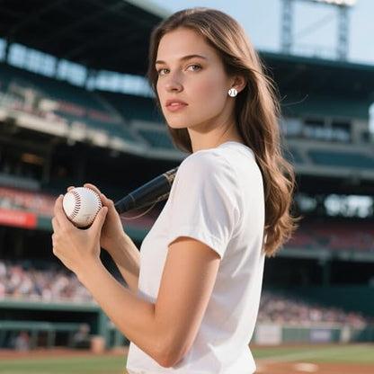 Gold Stud Earring Gifts For Teens Women Hypoallergenic Golf Baseball Football Basketball Soccer Volleyball Sport Earrings For Women - color: baseball earring