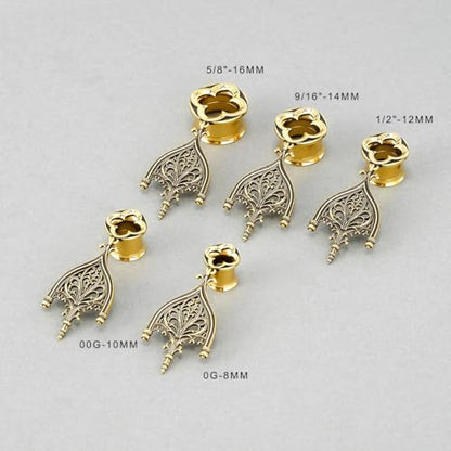COOEAR Double Flared Ear Tunnels, Flesh Gauges for Ears, Screw Back Plugs Earrings Piercing Expander. - color: S8793J, size: 5/8"(16mm)