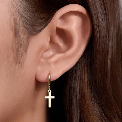 Ear Cuffs Non Piercing Hypoallergenic Gold Plated Ear Cuff Earrings for Women Trendy Clip On Cartilage Earring Set Dainty Adjustable Fake Piercings Earrings Fashion Accessories - color: G:gold cross star earrings set