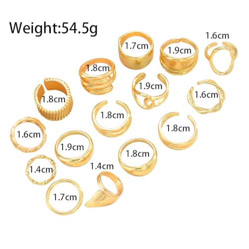 FUTIMELY 14K Gold Stackable Knuckle Rings Set for Women,Aesthetic Silver Trendy Dainty Open Midi Rings Set,Midi Finger Rings Pack Jewelry Gifts - color: Gold5