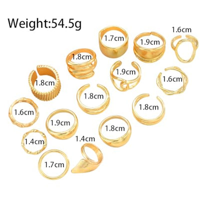 FUTIMELY 14K Gold Stackable Knuckle Rings Set for Women,Aesthetic Silver Trendy Dainty Open Midi Rings Set,Midi Finger Rings Pack Jewelry Gifts - color: Gold5