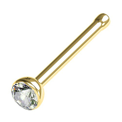 316L Surgical Steel Nose Studs with Crystals - Gold, Black, Rose Gold, and Steel Nose Ring Options - 22GA, 20GA, 18GA - Clear Cubic Zirconia - 1/4" Length - style: 18GA - 4 PIECE NOSE BONE COMBO *GOLD, STEEL, ROSE GOLD, BLACK*