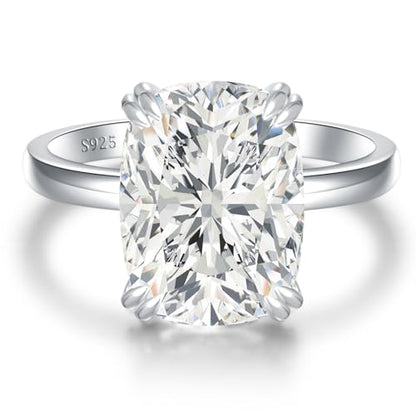 Elongated Cushion Cut Engagement Ring Travel Band Size5-10 | 5ct big look cz fake engagement ring 925 sterling silver 14k/white gold plated wedding promise anniversary statement gift