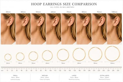 TIZU Big Hoop Earrings for Women Stainless Steel Hypoallergenic 14K Gold/Rose Gold/Black/Silver Hoop Earrings, 40mm/50mm/60mm/70mm Hoops Earrings Birthday Mothers Day Jewelry Gifts Women - color: Gold, size: 30mm