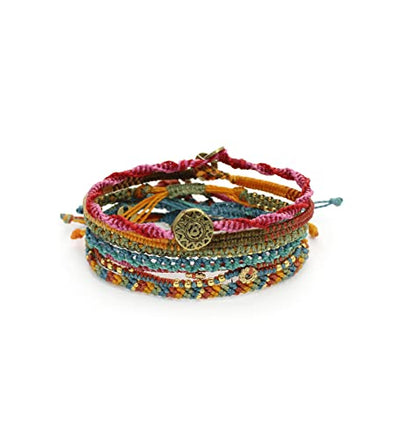 Wakami Charm Bracelet Stack Beaded Stackable Bracelets for Women - color: Antigua | 6.5IN