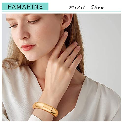 FAMARINE Gold Silver Chunky Bangle Bracelet for Women Men - style: Style J