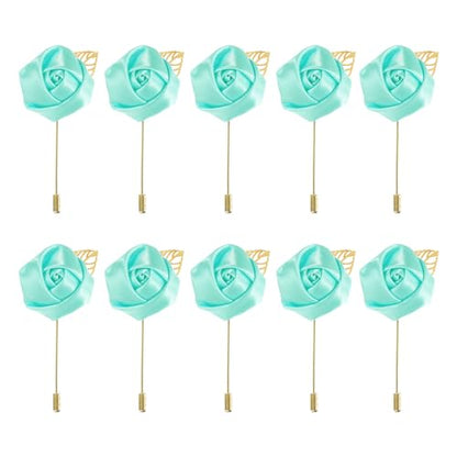 MECCANIXITY Groom Boutonnieres Rose Boutonnieres Pins for Wedding - color: Light Green