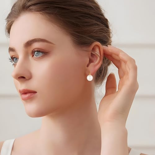 Pearl Earrings for Women Minimalist Pearl Drop Earrings Elegant Leverback Dangle Earrings Wedding jewelry Bridesmaid Gifts - style: 3pcs