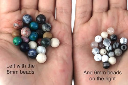 500Pcs 8mm Natural Gemstone Beads,1mm Hole Adult Jewelry Making - color: 8MM-24Colors Materia-A