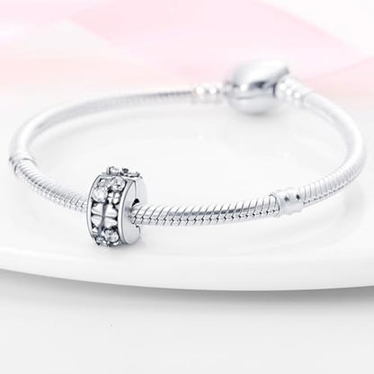 925 Sterling Silver Stopper Clip Charms for Bracelet Necklace Spacer Beads with 5A Cubic Zirconia Mother's Day Christmas DIY Gift for Women(2PCS) - style: Four-leaf clover