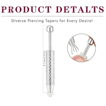 Piercing Tapered Ball Grabbing Tool for Jewelry Replacement - 14G 16G 18G 20G Stainless Steel Flat Back Earring Applicator Tool Threaded, Internal Threaded, External Threaded Body Piercing Insertion Needle Kit for Ear/Nose/Navel/Nipple/Lip/Eyebrow/Tongue