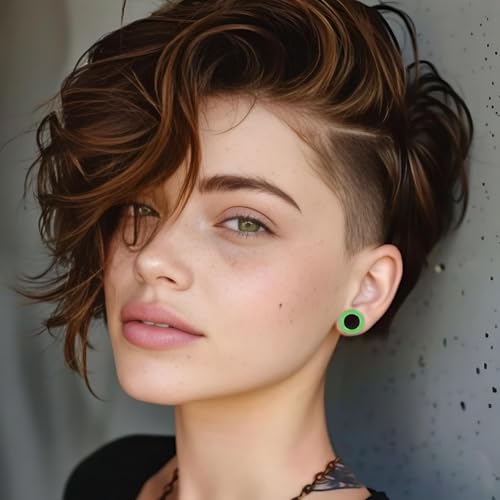 20Pcs Silicone Ear Gauges 2G-25mm Flexible Ear Tunnels Gauges Soft Expander Stretching Ear Plugs Tunnels Black Earring Piercings Jewelry for Men Women - color: Thick Green-1 Silicone