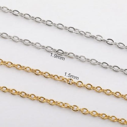 SMYHTGLIF 2 Rolls Total 65.6 Feet Oval Cable Chain for Jewelry Making | Gold & Silver Stainless Steel Jewelry Making Chains DIY Craft Chain Bulk Roll Jewelry Findings - size: 1.9×1.5mm