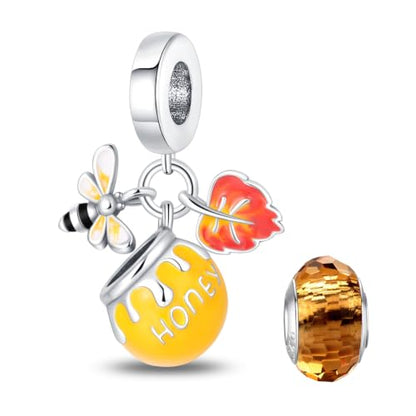 LNQOBU 925 Sterling Silver Charms for Bracelets Dangle Pendant fit Pandora Bracelets or Necklaces Jewelry Woman Gift Beads Charm (With one Spacer Beads) - style: Charm 604