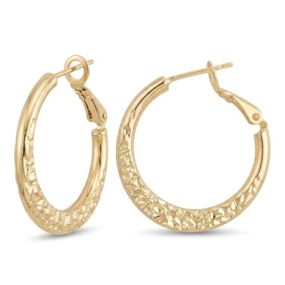 Sonateomber Gold Chunky Crystal Hoop Earrings for Women, Trendy Statement Sparkly CZ Rhinestone Thick Open Hoops Earings Hypoallergenic Wedding Prom Everyday Accessories Fashion Jewelry Gift - color: Gold Textured