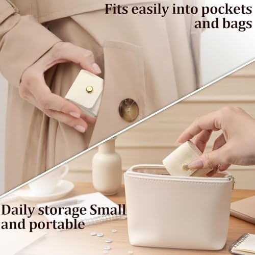 3Pcs Mini Travel Jewelry Bag, Mini Travel Jewelry Roll Bag with Buckle, Portable Foldable Travel Jewelry Organizer Case for Journey Rings, Necklaces, Earrings
