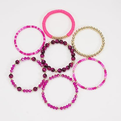 Boho Wooden Beads Bracelets Bohemian Bracelet Stack for Men Women Wood Beaded Bracelet Set - color: I
