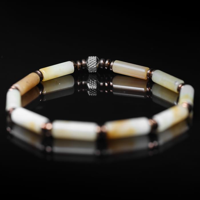 Tigranes Premium Natural Stone Bracelet Collection – Handmade Gemstone Jewelry in Luxury Branded Gift Box - style: Yellow Aventurine