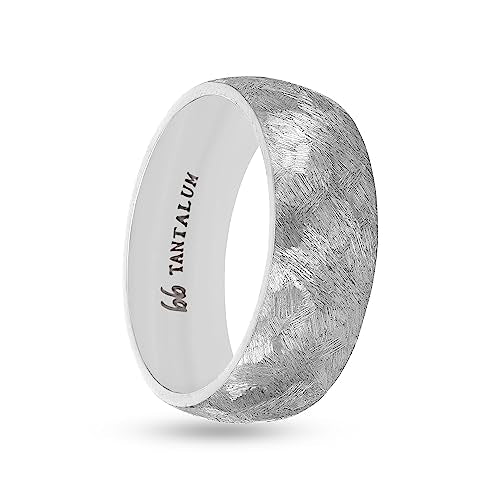 Boston Bay Diamonds Tantalum Comfort Fit Mens Wedding Band or Fashion Ring - 7mm & 8mm - Choice of Style - color: 8mm Hammered Texture