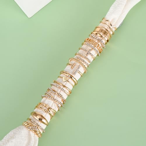 1 Set Practical Sparkling Stackable Opening Rings Geometric Rings Alloy Texture Suitable for Dating and Parties Wear