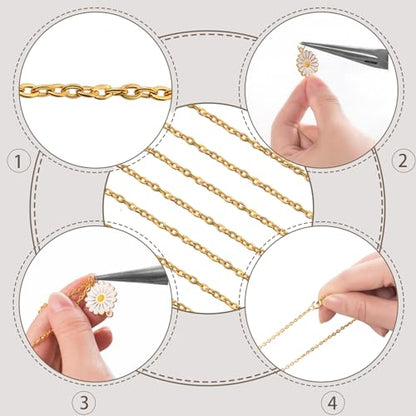 Lemonkey 24 Pack Necklace Chains Bulk,Bronze Plated DIY Cable Link Chains for Jewelry Making 20 Inches - color: Bronze, size: 20inch