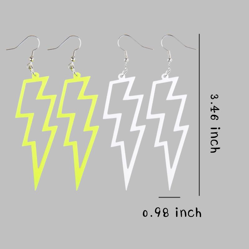Halloween Earrings Set for Women Geometric Earrings 80s 90s Earrings Halloween Costumes Accessories for Women Halloween Gifts - style: lightning2
