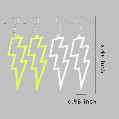 Halloween Earrings Set for Women Geometric Earrings 80s 90s Earrings Halloween Costumes Accessories for Women Halloween Gifts - style: lightning2