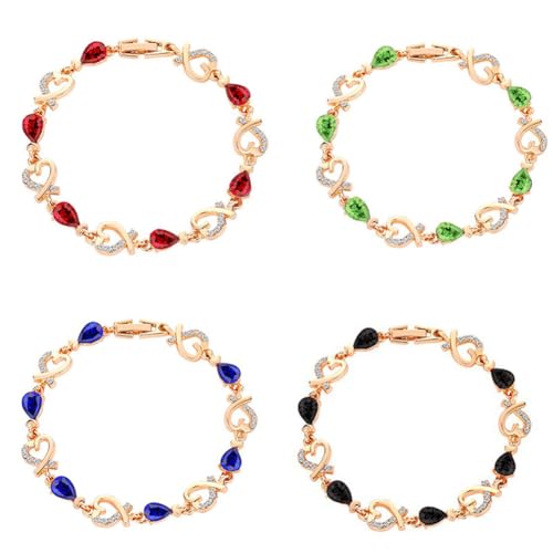 Gold Bracelets For Woman Trendy Charm Heart Thin Chain Bracelet Dainty Gold Link Bracelet Jewelry Gifts For Women - color: black
