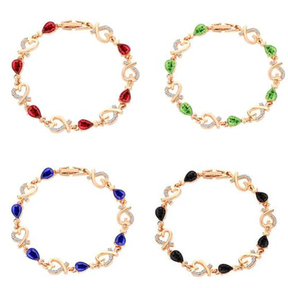 Gold Bracelets For Woman Trendy Charm Heart Thin Chain Bracelet Dainty Gold Link Bracelet Jewelry Gifts For Women - color: black