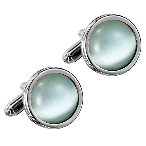 Urban Jewelry Mens Stainless Steel Nautical Knot Cufflinks Sharp Formal | Nautical Cufflinks Stainless Steel Rust Resistant Finish Polished Cufflink Finish Modern Cufflink Design Style - color: Round Blue Created-Opal