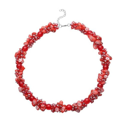 Beaded Necklaces Necklaces Shell- Colorful Beads y Summer 20-23 Inch - color: Red