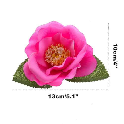 ALIMITOPIA Flower Hair Clip Fabric Artificial Camellia Flower Hairpin Barrette Brooch Headdress Bobby Pins Headwear Hair Accessories for wedding Party supplies(Camellia Style;5.1 inches;6pcs)