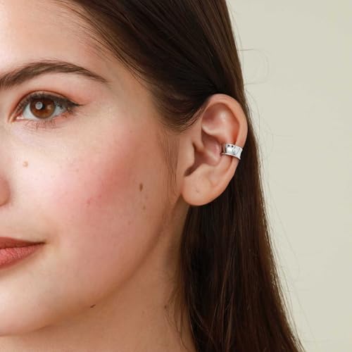 CHIC & ARTSY 925 Sterling Silver Ear Cuffs for Women, Non Piercing Clip On Cartilage Cuffs, Adjustable Fake Conch & Helix Earrings, Gold Plated & Oxidized Various Styles - color: ear cuff #12