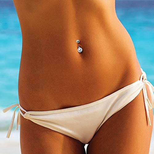 BodyJ4You 5PC Belly Button Rings Set - 14G - Multicolor Surgical Stainless Steel - Shiny CZ Crystals - Clear Pink Aqua Black - Replacement Extra Pack - Women Body Piercing Jewelry - color: Silvertone - Clear, Pink, Aurora, Multicolor, Aqua