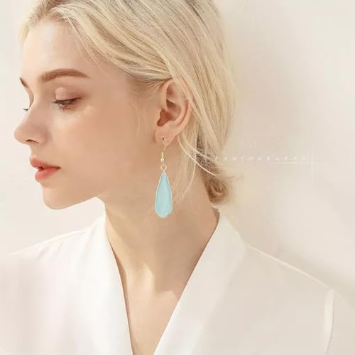 Boho Multiple Style Natural Stone Earrings for Women Unique Healing Gemstone Energy Hypoallergenic Lightweight Dangle Drop Earrings Multiple Styles Earrings Jewelry for Birthday Party Gift - style: Green Agate