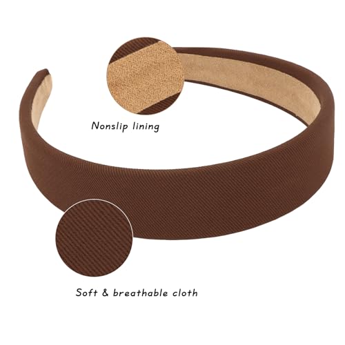 Wecoe Headbands for Women 4pcs Neutral Wide Headbands Non Slip Fashion Head Bands Comfortable Hairbands Fall Winter Hair Accessories for Women & Girls