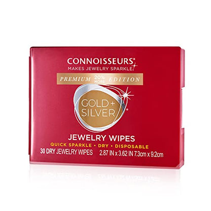 CONNOISSEURS Premium Edition Compact Jewelry Wipes No Rinse Gold and Silver Jewelry Cleaner, Polish and Remove Tarnish to Restore Brilliance, Dry Disposable Wipes, Diamond Dazzle Stik - style: Jewelry Wipes