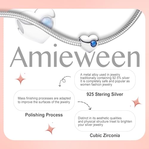 Birthstone Charm, Heart Charm Bead with CZ, for Anniversary Birthday Mothers Valentines Day Christmas Graduation, for Yourself Family Mom Friend Girlfriend Sister Grandma - style: Sept.