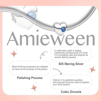 Birthstone Charm, Heart Charm Bead with CZ, for Anniversary Birthday Mothers Valentines Day Christmas Graduation, for Yourself Family Mom Friend Girlfriend Sister Grandma - style: Sept.
