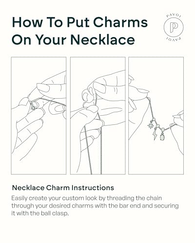 PAVOI 14K Gold Plated Dainty Necklace with Removable Charms Set for Women | 2 and 3-Pack Small Motif & Mantra Pendants, Adjustable Chain Gold Charm Necklace, Cute Jewelry Gifts - style: Vintage Pack