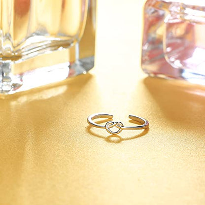 MILACOLATO Toe Rings for Women 925 Sterling Silver Adjustable Toe Ring | Adjustable Open Band Toe Rings, Hypoallergenic Ring for Sensitive Skin, Non Tarnished Waterproof Summer Beach Foot Jewelry - color: Knot